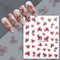 Autocollant d'ongle de gel d'été de vente chaude autocollants d'ongle de fleur colorée