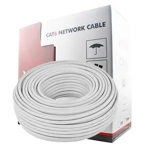 Kabel Jaringan Dalam Ruangan VCOM Cat6 305M 1000Ft 0.57Mm CCA Tembaga Telanjang 8 Core 4 Pasang Kabel Jaringan UTP Ethernet
