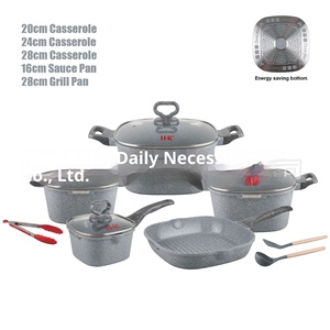Nouveau Style Steak Pot Carré 12 Pièces En Métal Batterie De Cuisine Revêtement Antiadhésif <span class=keywords><strong>Four</strong></span> Passe Au Gaz Poêles À Induction Maison Passe Au <span class=keywords><strong>Lave</strong></span>-<span class=keywords><strong>Vaisselle</strong></span> - Product Image 5