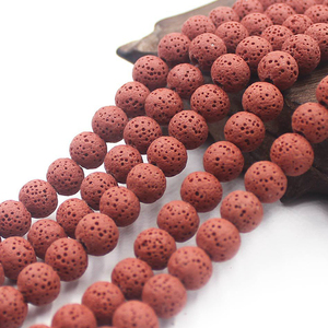 Usine en gros 6/8/10/12mm boule ronde pierre précieuse perles en vrac brin roche volcanique perles de lave poreuses pour la fabrication de bijoux - Product Image 6