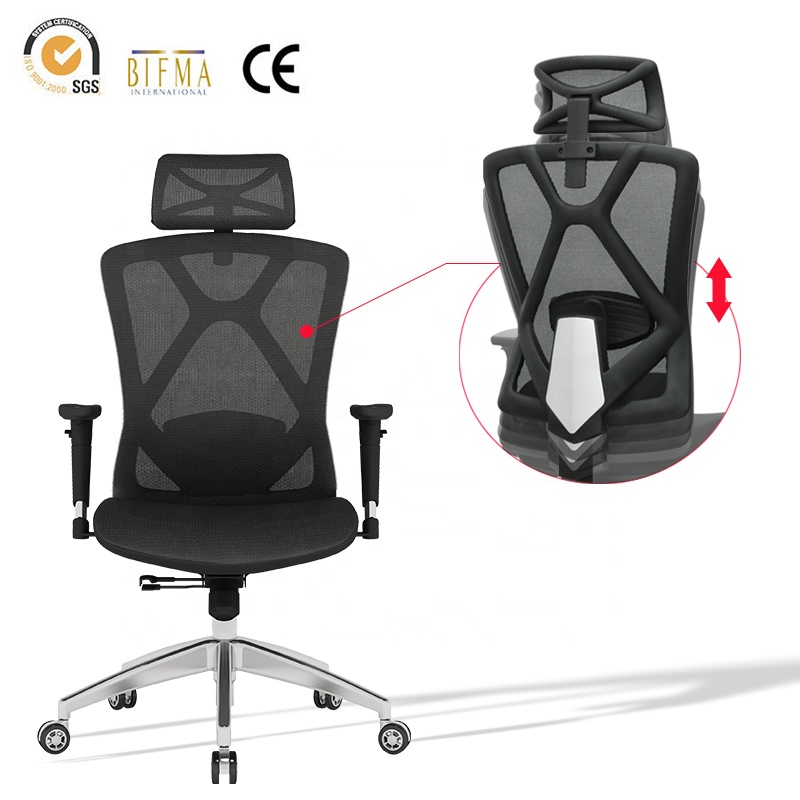 Hot Selling Bürostuhl ergonomische schwarze Sillas ergonomische de oficina mit 2D Lordos stütze Bürostuhl