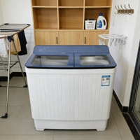 Machine à laver semi-automatique à double cuve de 13 kg, à économie d'énergie, commande manuelle, chargement par le haut, avec séparation du lavage