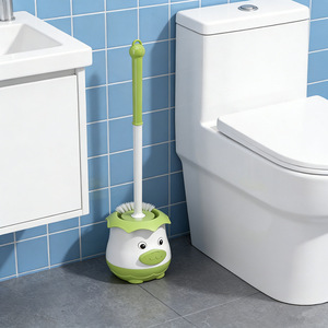 Cartoon Toilet <b>Brush</b> With Duck Holder <b>Long</b> <b>Handle</b> Durable Round Eco Friendly For Bathroom Cleaning - Product Image 2