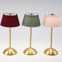 Chinois rétro Vintage Style Flexible Portable plissé abat-jour intérieur tactile Dimmable veilleuse maison décorative Rechargeable