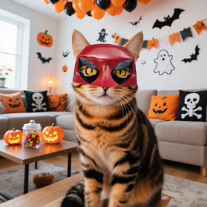 <span class=keywords><strong>Masque</strong></span> en plastique pour chat Halloween COSPLA Bat Clown Avanger pour fête costumée, fournitures pour animaux de compagnie - Product Image 2