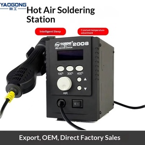 Estación <span class=keywords><strong>de</strong></span> Aire Caliente 700W con Pantalla Digital LED, Estación <span class=keywords><strong>de</strong></span> Retrabajo SMD <span class=keywords><strong>BGA</strong></span> con Pistola <span class=keywords><strong>de</strong></span> Calor <span class=keywords><strong>de</strong></span> Viento Suave 110V 220V para Reparación <span class=keywords><strong>de</strong></span> Placas Base <span class=keywords><strong>de</strong></span> iPhone - Product Image 2