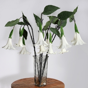 Flores Artificiales de Mandala de PU de Alta Gama, <span class=keywords><strong>Planta</strong></span> Verde, Decoración de Bodas, Flor Artificial de Datura Stramonium, Flores Artificiales al por Mayor - Product Image 2