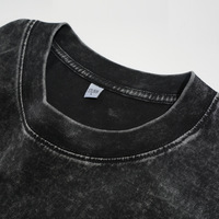 T-shirt Homme Personnalisé avec Logo, Délavé à l'Acide, Effet Flocon de Neige, Coupe Ample, Style Vintage, Épaules Tombantes, Vente en Gros