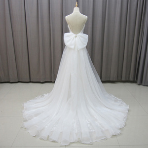 Para Jancember MZ0018 Vestido de sirena de boda moderno para niñas Sexy Spaghetti Strap Long Chapel Train Lace Crystal Appliques Flower - Product Image 5