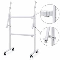 Support de tableau blanc mobile réglable avec roulettes, cadre métallique robuste sur roulettes pour bureau et salle de classe