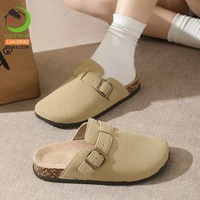 Bofeng – Mules et sabots d'extérieur personnalisés en daim léger pour femmes et hommes, à bout fermé, confortables et souples avec boucle