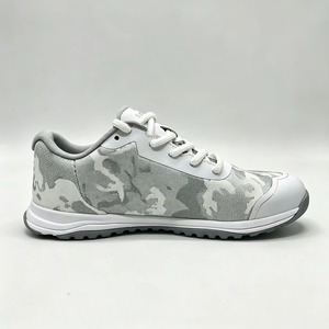 Botas de Trabajo Bajas de Camuflaje con Parte Superior de Cuero Genuino, Puntera de Acero, Resistentes a Impactos y Perforaciones, Transpirables y con Cordones - Product Image 5