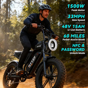 Bicicleta Eléctrica Urbana de Montaña con Llantas Anchas, Potencia Máxima de 1500W, 48V, 33MPH, Personalizable al por Mayor de Fábrica F6 - Product Image 3