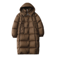 Doudoune longue pour femme en duvet d'oie 90% avec capuche auto-chauffante amovible, coupe-vent, manteau d'hiver matelassé, vente en gros
