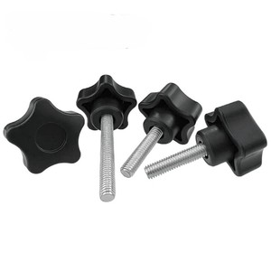 Edelstahl Metall Schwarz Bakelit Kunststoff kopf Fünf Lappen Stern Konkav griff Einstellbare Klemm griff Knopfs ch raube Rändel schraube - Product Image 3