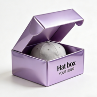Boîte cadeau de luxe écologique et recyclable pour chapeaux, personnalisée, doublée de satin, en carton rigide robuste et portable, avec fermeture magnétique