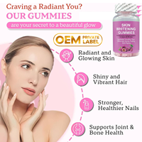 Herborigen OEM Lutathione Gummies, gommes blanchissantes pour le corps et le visage, collagène éclatant, antioxydant, complément blanchissant pour la peau, détoxifiant