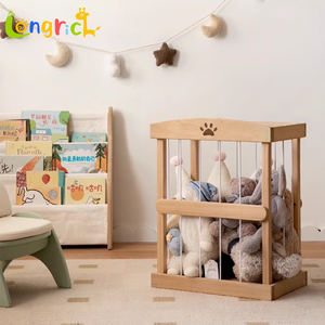 <span class=keywords><strong>Hamaca</strong></span> de almacenamiento de animales de peluche de gran capacidad resistente y duradera soporte de juguete de almacenamiento de animales de madera - Product Image 4