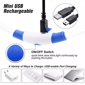 애완 동물 Usb 충전식 큰 큰 빛 개인 제조 실리콘 방수 Collares 사용자 정의 <span class=keywords><strong>Led</strong></span> 개 목걸이 - Product Image 4