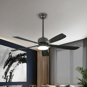 52 Inch Industrial <b>Ceiling</b> Fan with <b>Light</b> Black and <b>Remote</b> <b>Control</b> 6-Speed Reversible DC Motor Dimmable for bedroom kitchen - Product Image 5