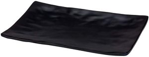 Assiettes de service rectangulaires élégantes en mélamine noire Assiettes à sushi en fausse <span class=keywords><strong>ardoise</strong></span> Plats et assiettes de restaurant pour apéritifs - Product Image 3
