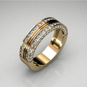 Anillo Minimalista con Micropavé, Elegante Anillo de Compromiso y Boda, Joyería Unisex - Product Image 1