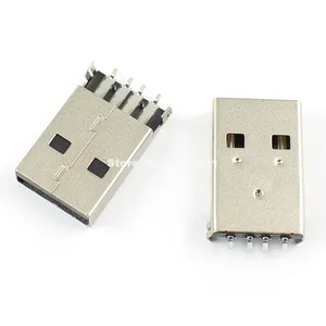 Conector de montagem de painel macho USB tipo A de 4 pinos para conector USB DIY