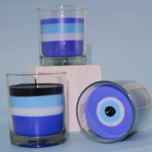<span class=keywords><strong>Vela</strong></span> de Cera de Soja con Ojo Turco en Frasco de Vidrio Azul, Personalizada con Logotipo de Lujo C&H, Decoración <span class=keywords><strong>para</strong></span> <span class=keywords><strong>el</strong></span> Hogar - Product Image 1