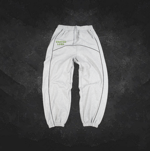 Pantalones de chándal apilados para hombre con cintura de retales, pantalones de chándal rectos informales de alta calidad personalizados, 100% de algodón de peso pesado - Product Image 2