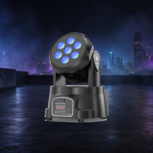 Moving Head Wash Light 50 Watt RGBW 7x4W <b>LED</b> 30 Deg DMX512 Control Dimmable for DJ Club Events - Product Image 4