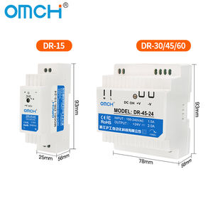 سلسلة OMCH-60 من DIN مزود الطاقة بالسكك الحديدية تيار مستمر 5 فولت 12 فولت 24 فولت 6.5A 5A 2.5A قابل للتخصيص الصناعي - Product Image 4