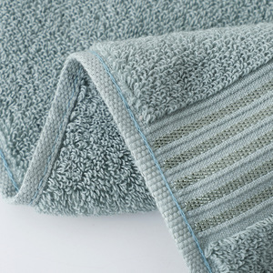 Ensemble de serviettes en coton de luxe avec bordure Dobby, vert <span class=keywords><strong>sauge</strong></span>, serviettes de bain 600 GSM, texture moelleuse, qualité professionnelle pour hôtel - Product Image 3
