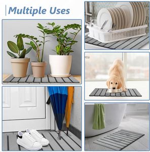 Tapis de bain pliable en terre de diatomées à taille personnalisée tapis de bain en pierre de diatomite absorbant l'eau - Product Image 4