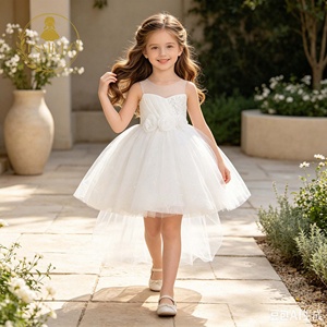 Abito da Principessa per Damigella d'Onore, <span class=keywords><strong>Vestito</strong></span> da Ballo con Scollo a Barchetta, Applicazioni in Pizzo e Grande Fiocco per Feste di Compleanno, Abiti da Sposa - Product Image 3
