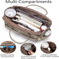 Sac à bandoulière matelassé pour femme, grand sacoche pour ordinateur portable, idéal pour l'école, les voyages, le bureau, les cadeaux, les enseignantes, le travail, sac fourre-tout pour ordinateur
