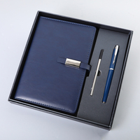 Ensemble cadeau d'affaires personnalisé avec bloc-notes magnétique A5, porte-stylo et porte-cartes, métal et cuir PU, impression sérigraphique, boîte cadeau promotionnelle