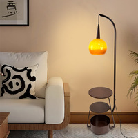 Lampadaire moderne français vintage coucher de soleil avec télécommande E27 base et bureau pour chambre salon ou canapé