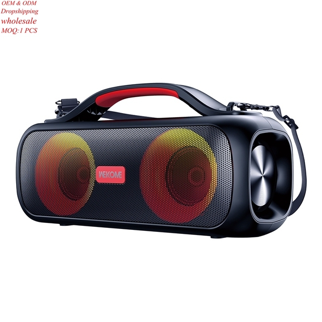 WEKOME D38 Outdoor Portable Wireless Speaker Dual Speaker Big Sound RGB Karaoke Speaker for Outdoor Travel