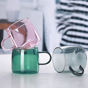 Creativo 480ml/16oz grande tazza da tè in vetro borosilicato resistente al calore tazza da caffè in vetro colorato con manico - Product Image 2
