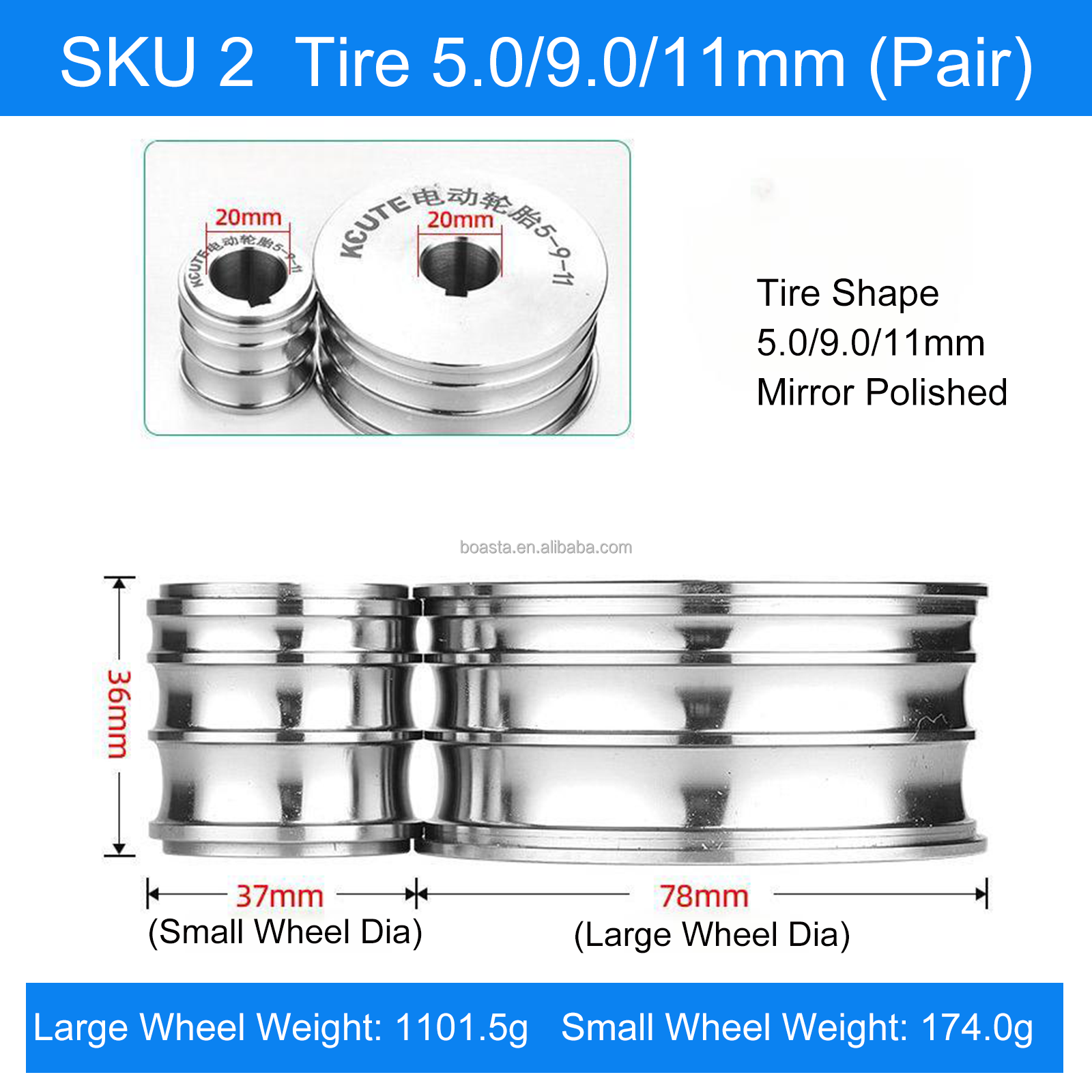 2. Forma del pneumatico 5,0-9,0-11,0 mm (Coppia)