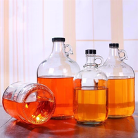 Grand récipient vintage de 1l 2l 3l 4l pour jus de fruits lait eau verre à fermenter bouteille de trempage de vin en verre avec poignée