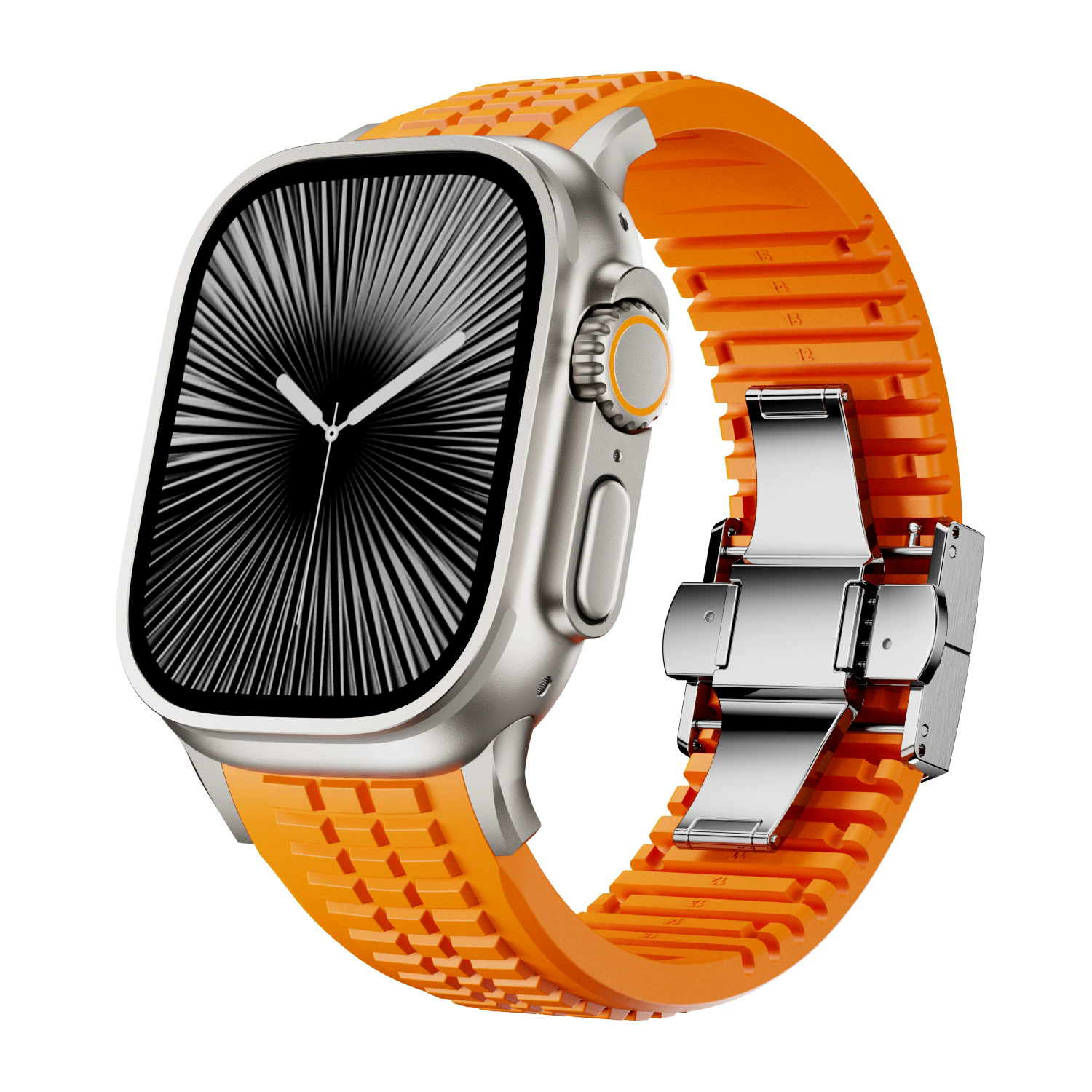 Arancione con fibbia in argento