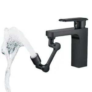 Brass Mechanical Arm Faucet Aerator Splash Head Filter Sprayer Kitchen Basin Faucet 1080 Degrees Rotating Faucet Extender Nozzle