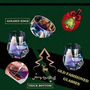 Copa de Vino sin Tallo con Diseño de Diamante Arcoíris, Taza de Cerveza de Vidrio Iridiscente para Vino Tinto, Licores, Cócteles, Bourbon, Tazas y Platillos para Beber Té - Product Image 4