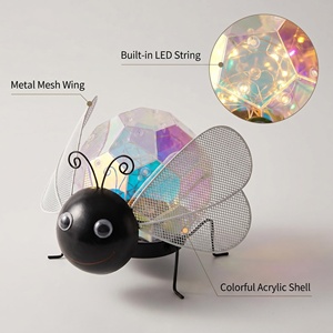 Lampes solaires LED <span class=keywords><strong>de</strong></span> jardin IP65, figurines d'abeilles et <span class=keywords><strong>de</strong></span> grenouilles en métal, lumières décoratives à coquille irisée pour l'extérieur, <span class=keywords><strong>la</strong></span> cour, les allées et les paysages - Product Image 3
