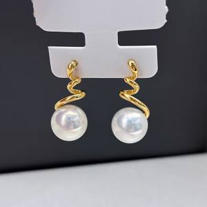 ต่างหูเงินแท้ S925 สำหรับทำเครื่องประดับมุก DIY พร้อมฐานเปล่าสำหรับใส่ลูกปัดทรงกลมขนาด 10-12 มม. รุ่น 22341 - Product Image 1