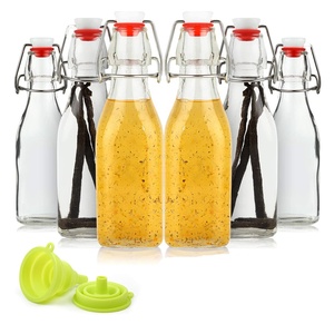 Nhà Máy Giá vuông 250ml rõ ràng <span class=keywords><strong>Swing</strong></span> <span class=keywords><strong>Top</strong></span> chai thủy tinh lật <span class=keywords><strong>Top</strong></span> uống nước chai thủy tinh nước giải khát chai cho - Product Image 1