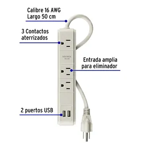หลักมี24ยูนิตแบบสัมผัส16 AWG 3อินพุต2พอร์ต USB Suppressor 300 J - Product Image 2