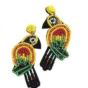Pendientes de botón con diseño de labios y cuentas de alta calidad para mujer, joyería llamativa redonda multicolor, accesorio de moda para fiesta y boda - Product Image 4