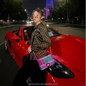 Zhizunlin thời trang đầy màu sắc ánh sáng lên ví sáng vuông Túi dẫn sợi quang Túi xách phát sáng cho wman Quà Tặng Đảng - Product Image 5